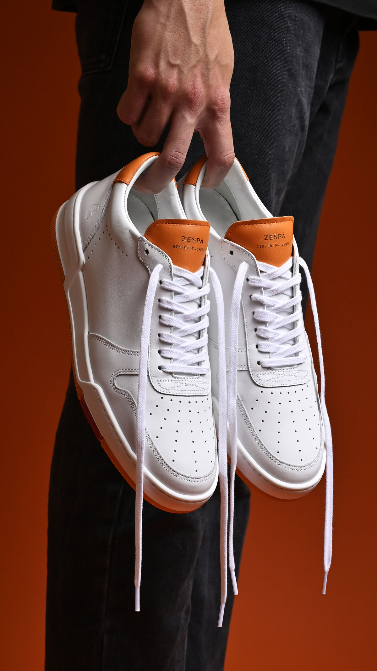 White Orange Casual Sneakers