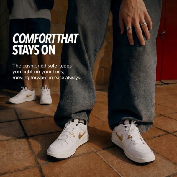 Men's White Gold Sneakers