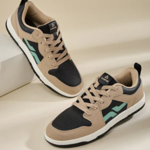 Beige Black Casual Sneakers for Men