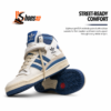 Men's White Blue High Top Sneakers