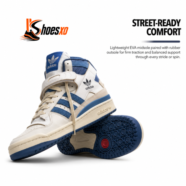 Men's White Blue High Top Sneakers