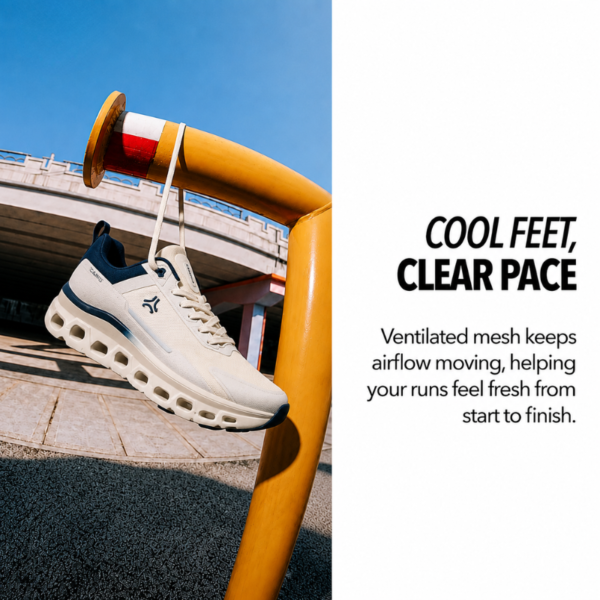 Men's White Navy Sports Shoes