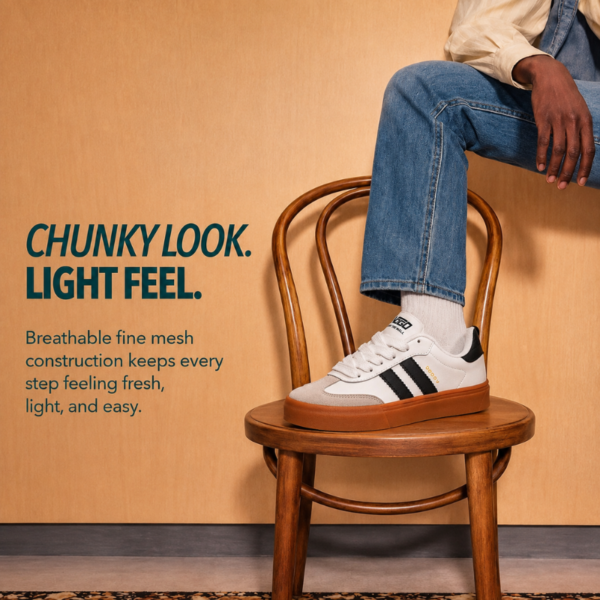 Men's White Black Casual Sneakers