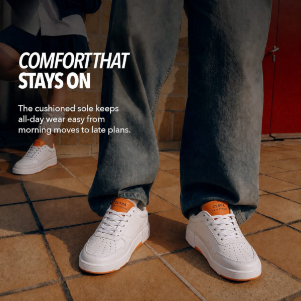 White Orange Casual Sneakers