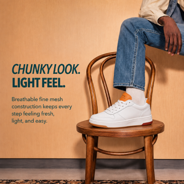 White Orange Casual Sneakers