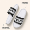Men's Black White Slides