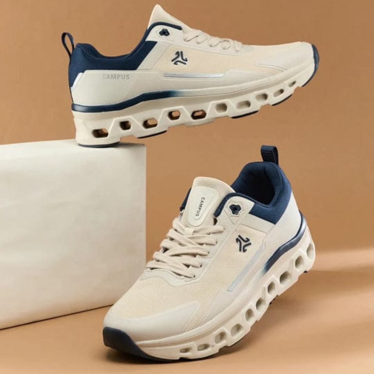 Men's White Navy Sports Shoes