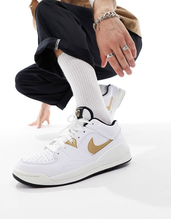 Men's White Gold Sneakers